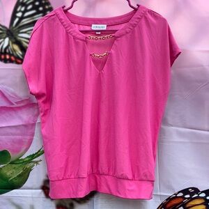 Luxology Fuchsia Short Sleeve Top